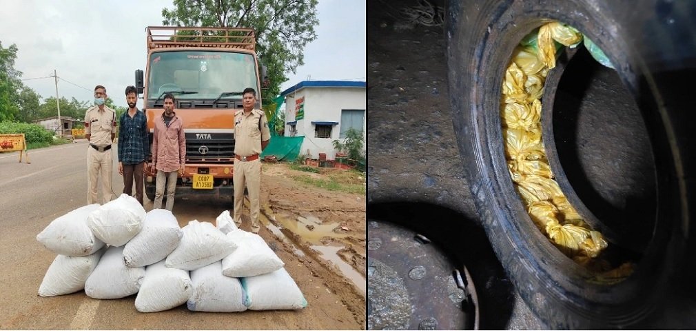 Gariaband Crime: ‘पुष्पा’ स्टाइल में टायरों के अंदर छिपाया गांजा, पुलिस ने पकड़ी 75 लाख की खेप; 2 तस्कर गिरफ्तार