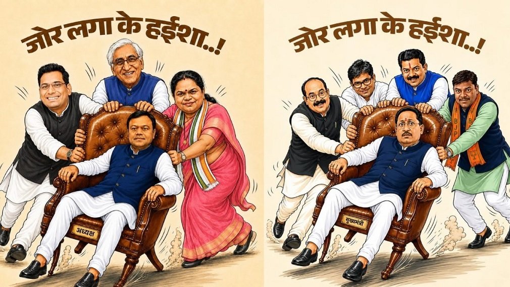 BJP Congress poster war: भाजपा-कांग्रेस के बीच पोस्टर वॉर, ‘कुर्सी दंगल’ पर दोनों दलों ने एक-दूसरे पर साधा निशाना