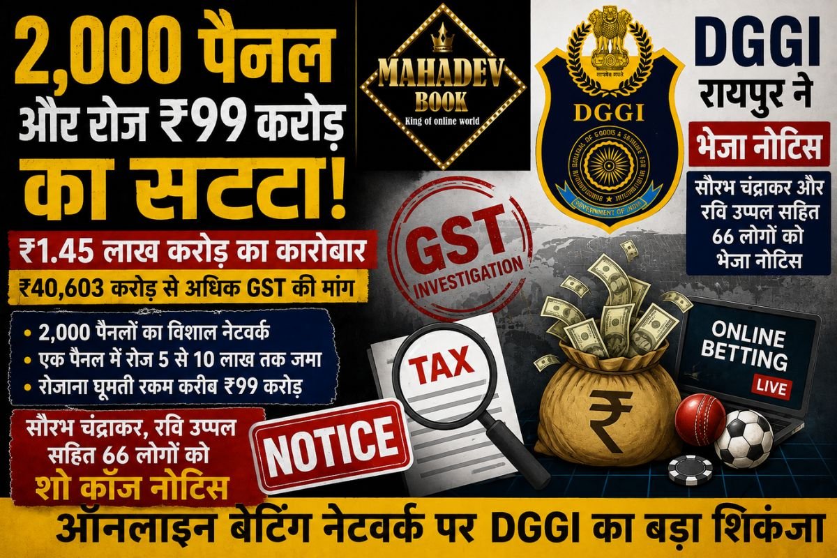 DGGI Action Mahadev Book: महादेव बुक पर DGGI का बड़ा शिकंजा: 8 से अधिक बेटिंग ऐप्स जांच के दायरे में, सौरभ चंद्राकर, रवि उप्पल समेत दर्जनों लोगों को नोटिस