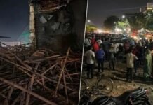 गुजरात: गांधीनगर में आधी रात को अचानक भरभराकर गिरा इमारत का स्लैब! कई मजदूरों के दबे होने की आशंका